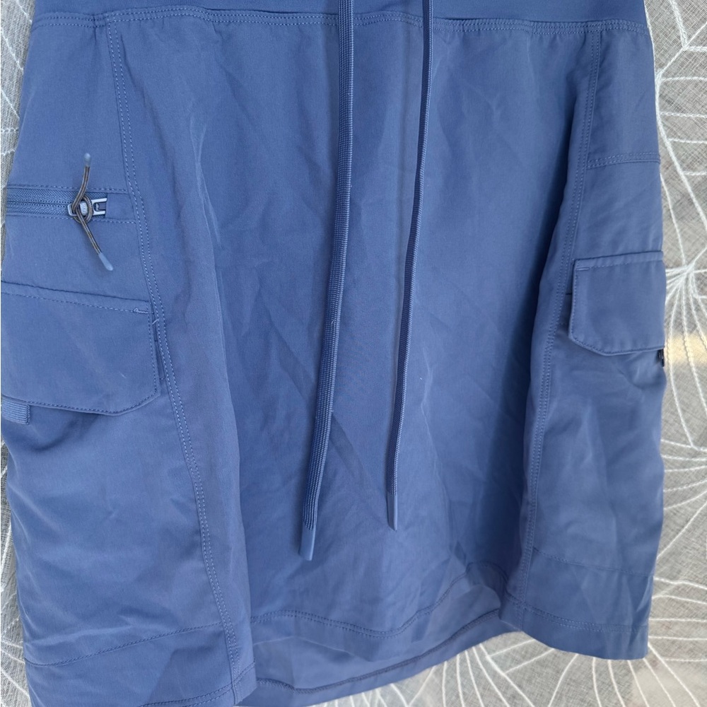Blue Cargo Skirt with Drawstring